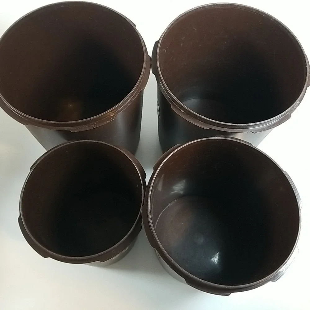 Vintage Tupperware Nesting Canister Set Brown See Of 4 No Lids